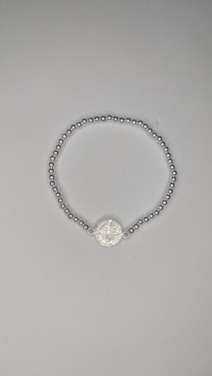 Pulsera ajustable elástica de Plata Auténtica 925